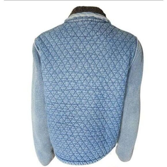 Blue Willi’s Vintage Quilted Denim Snap Button Jacket Medium Denmark Made - Picture 3 of 7